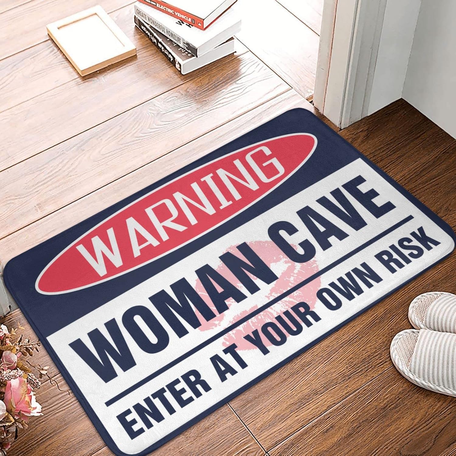 Thankful Door ベスト Mat Warning Woman Cave at Your Own Risk ラグ